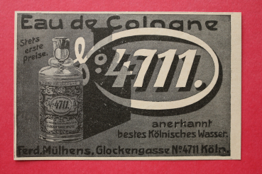 Blatt Historische Werbung 4711 Eau de Cologne 1905 Köln Glockengasse Parfum Kölnisch Wasser